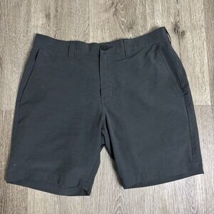 Travis Mathew Shorts Mens 32 Black Bermuda Golf Performance 8" Inseam Stretch